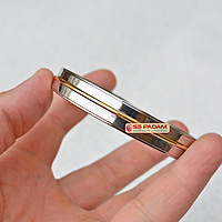12mm Stainless Steel SP Flat Wide Brass Ring Punjabi Kada
