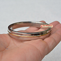 12mm Stainless Steel SP Flat Wide Brass Ring Punjabi Kada