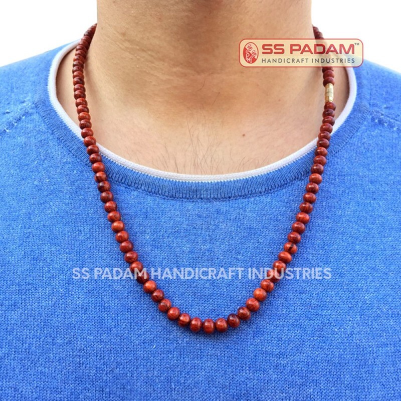 6mm Red Sandalwood (Lal Chandan) Mala for Neck & Wrist