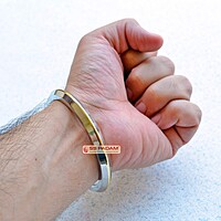 8mm Stainless Steel Elegant Brass Ring Punjabi Kada