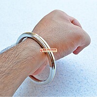 8mm Stainless Steel Flat Brass Ring Punjabi Kada