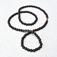 8mm Karungali Kattai Ebony Wood Unpolished Pure & Natural Neck Mala
