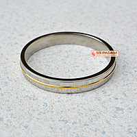 12mm Stainless Steel SP Flat Wide Brass Ring Punjabi Kada