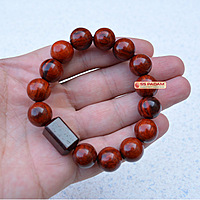 14mm Red Sandalwood (Lal Chandan) Designer Bracelet