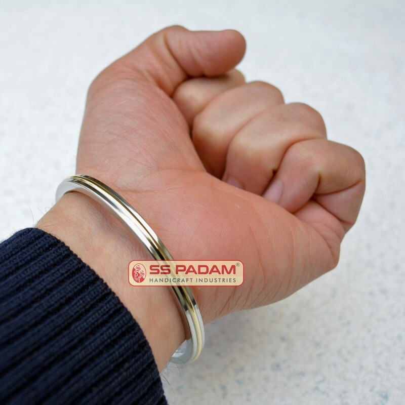 6mm Stainless Steel Flat Brass Ring Punjabi Kada